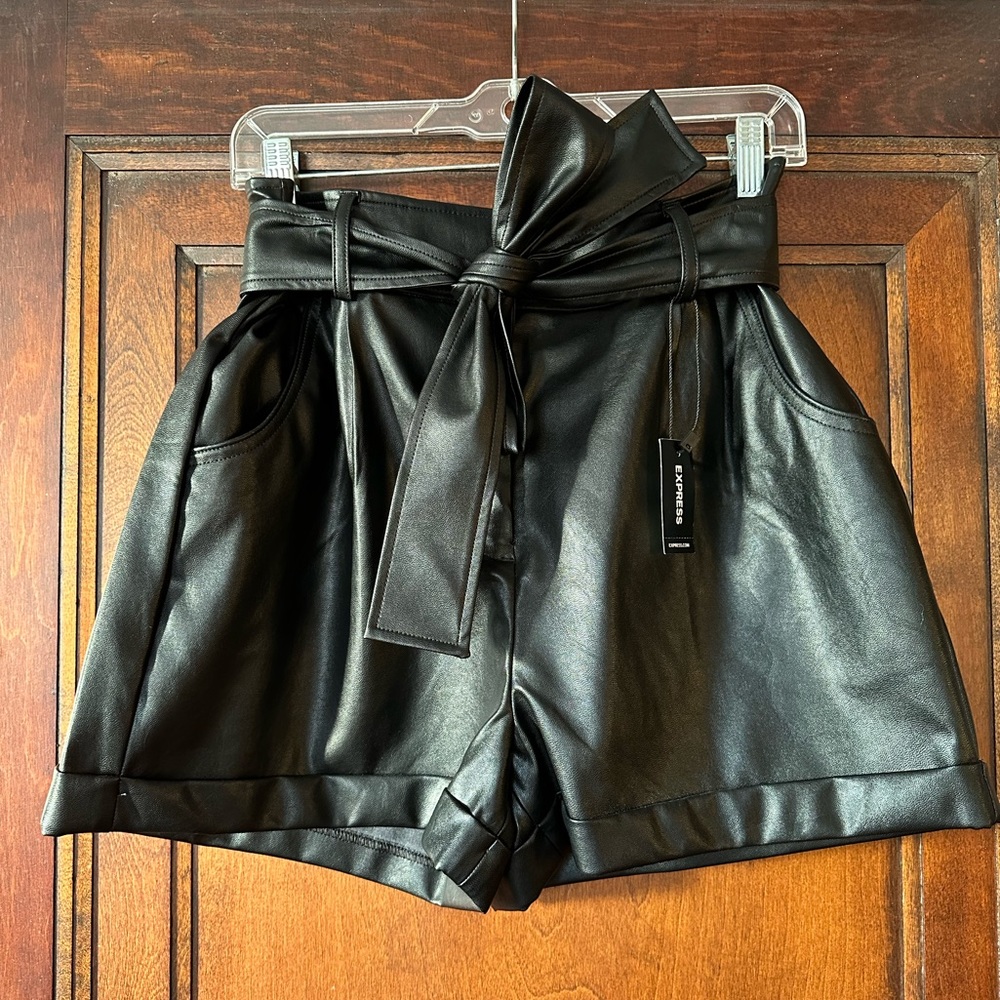 Express Faux Leather Shorts